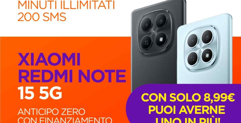 Passa a WINDTRE: Giga Illimitati in 5G e Xiaomi Redmi Note 15 5G!