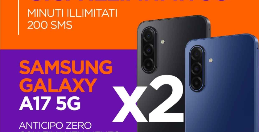 Offerta WINDTRE Meda: Giga Illimitati e 2 Samsung Galaxy A17 5G