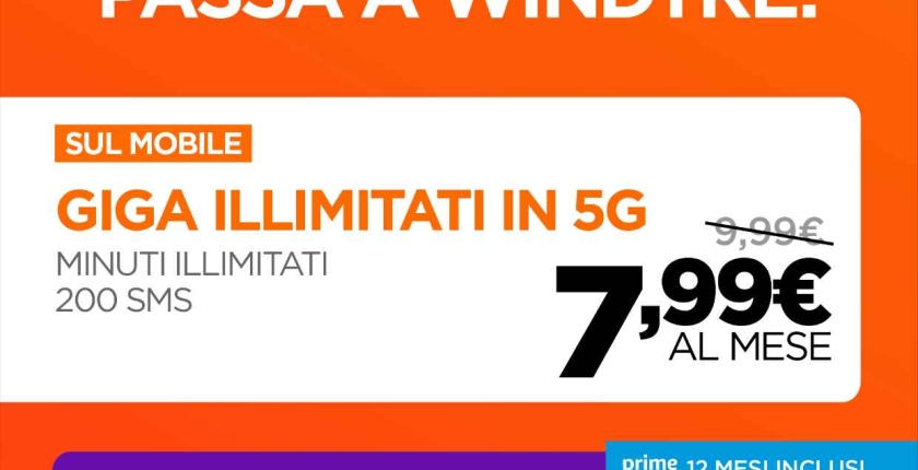 Offerta WINDTRE Meda: Giga Illimitati e Fibra Casa da 27,98€